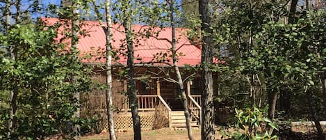 A beautiful private cabin in the woods.