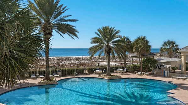 Gulf and pool view from the balcony