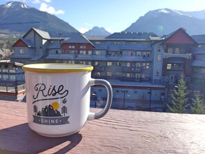 Watch the sun rise over Grotto mountain from your own private balcony!