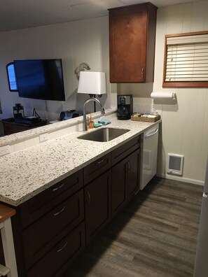 Kitchen with a beautiful view of the ocean