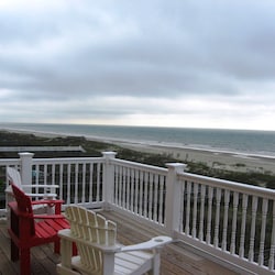 View of beach from upper deck.