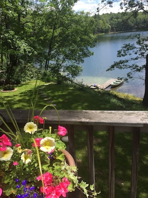 Stairs to lake & beach view