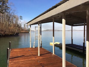great covered dock and swimming hole for kids