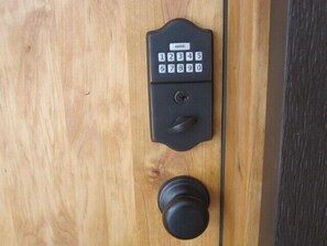 Each room has its own personal combination lock