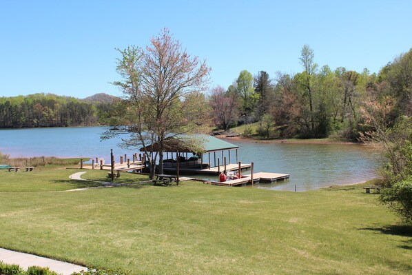 The view of our cove while sitting on the porch.