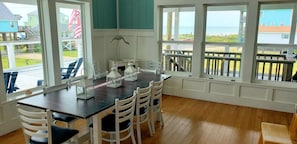 Dining table that expands to 10 with a view of the Gulf