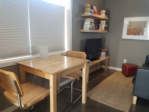 Dining at the guest studio