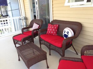 Sliding Glass Doors off 2nd Flr Living Room lead to deck with great views