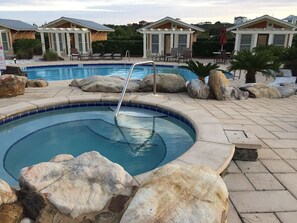 One of the two hot tubs always at a perfect temperature and clean water