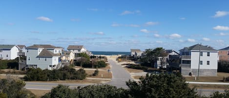 View from the crow's nest. Public beach access across the street.