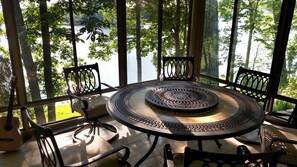 Dining area in 3-season room