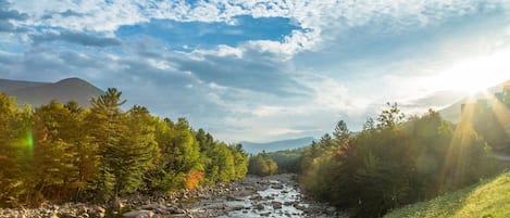 A fall picture of the Pemi River - steps outside from our place.