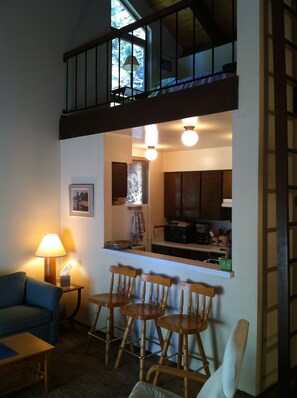 Loft above the living room and kitchen