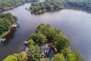 View of our peninsula surrounded by beautiful Lake Gaston.