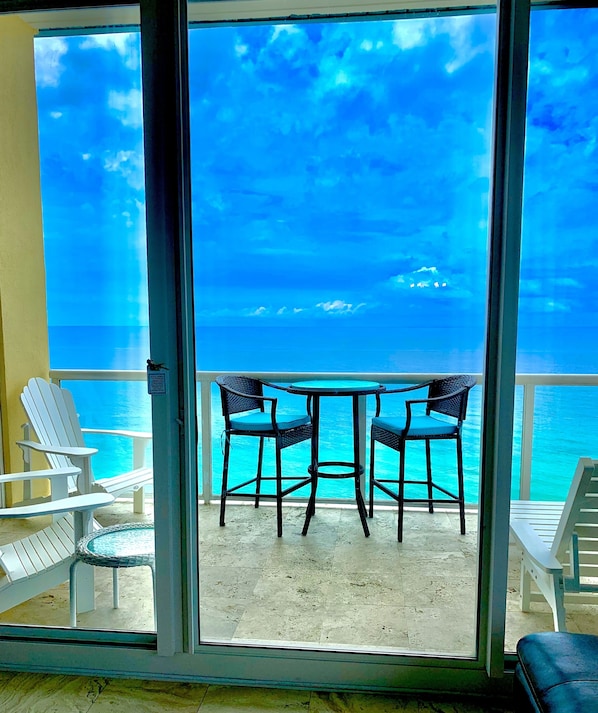 Spend time relaxing on the private balcony.