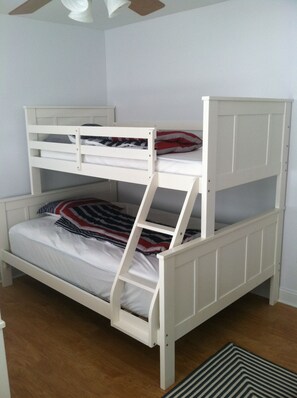 Bunk Bed room, three twins and one full