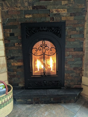 Gas fireplace to keep you cozy.  