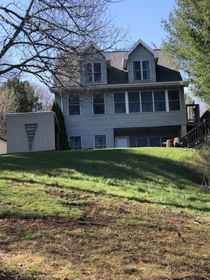 Looking up at the house from the Lake