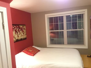 Master's bedroom with new colors on Main Floor. View to the Lake