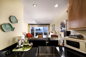 Kitchen with view to Hana Bay