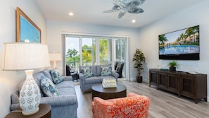 Living room with flatscreen TV