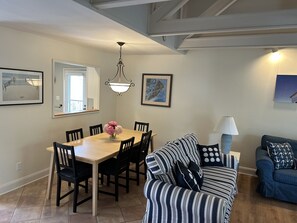 Dining area open to living room.

