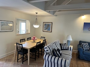 Dining area open to living room.

