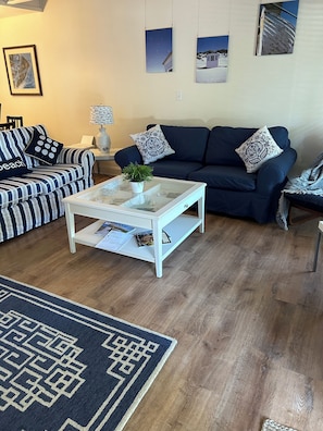 Living room with queen sleeper sofa