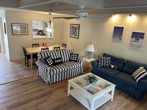 Living Room with queen sleeper sofa