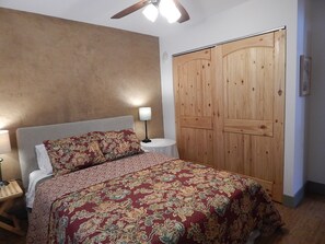 View of Bedroom.
Queen size bed, full size closet.