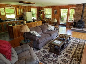 Open floor plan of living room and kitchen