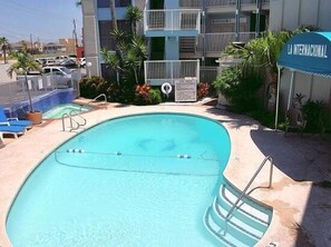 Our heated pool and hot tub