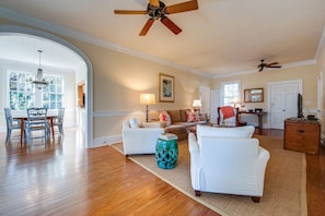 Additional living room photo leading into dining room.