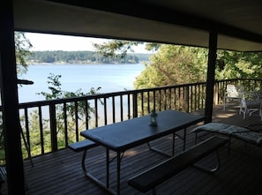 Front deck looking out on Quartermaster Harbor