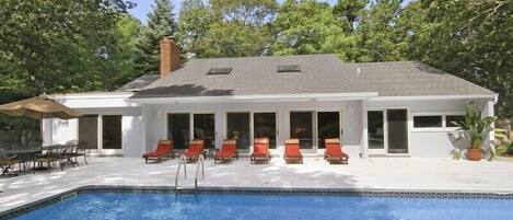 20X40 heated pool and expansive deck