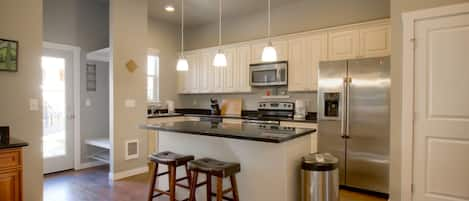 Spacious kitchen with large island 