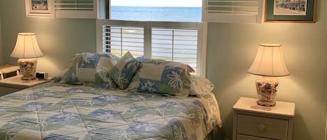 Watch the waves from the your king sized bed in the master bedroom!