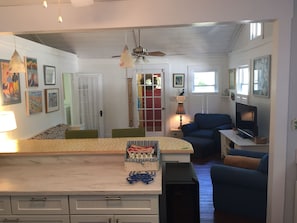 Open kitchen lets you visit while preparing meals