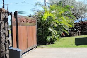 Electric gate for privacy, security, and parking.