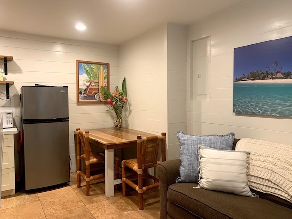 Front living space, with twin sleeper sofa