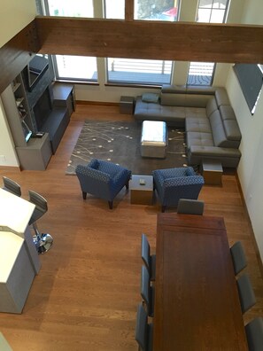 View from upper level outside master.