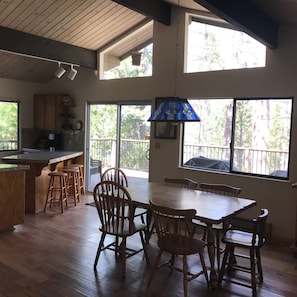 Dining area and slider to back deck