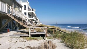 Protected by a seawall under newly re-nourished beach
