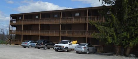 view of building from parking lot