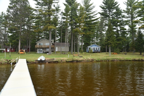 Main & Guest house - lakeside view - both houses have private pier and firepit