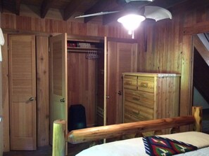 Master bedroom opens to the living room on the right.