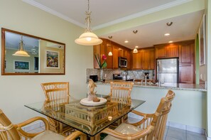 Wayne's coating ceilings and view from the dining room to the kitchen!