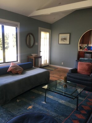 Twin bed in living room