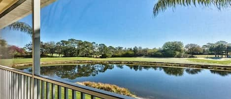 Lanai overlooking,  6th hole and butterfly garden 