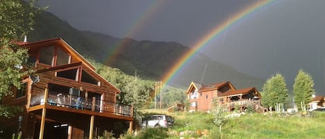 Double rainbow! Our house is the closer one on the left.